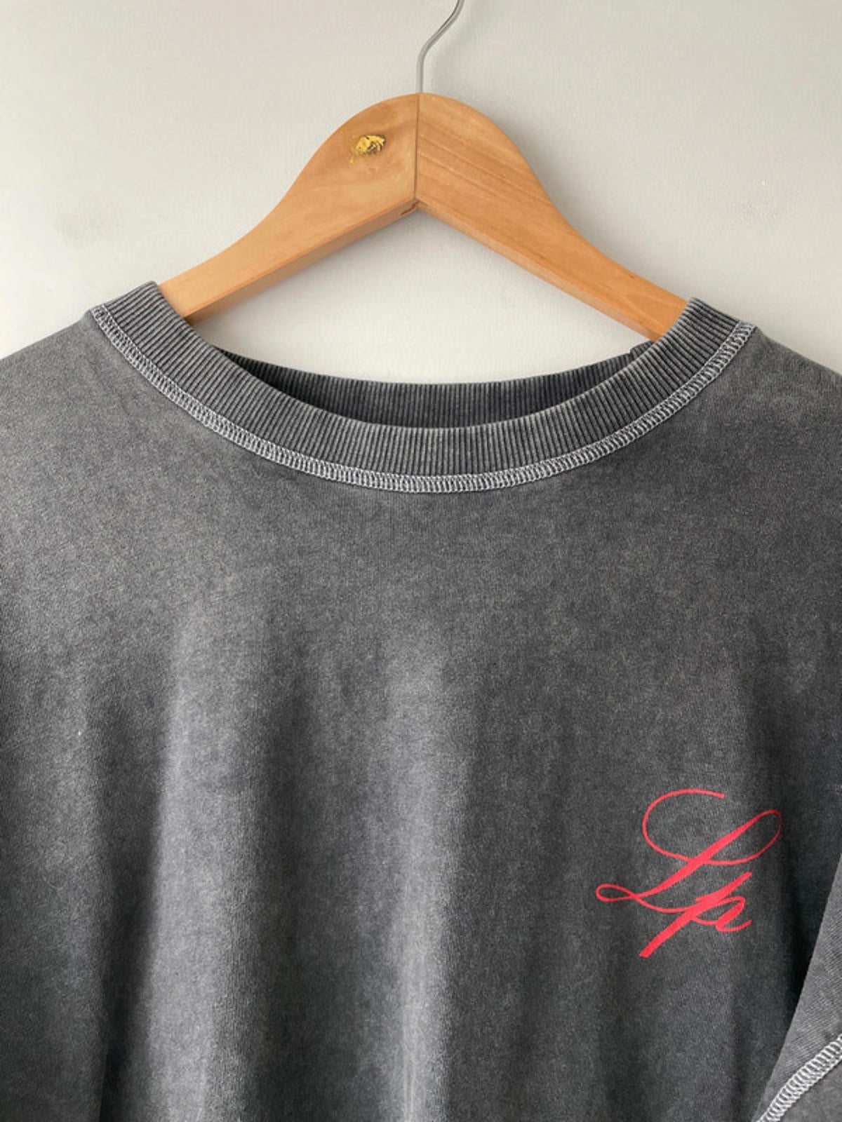 Men’s Liquor n Poker Oversized Long Sleeve Crew Neck T-Shirt In Grey - Medium - 2244