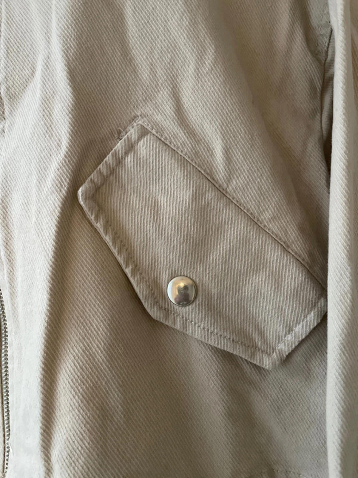 Women’s Zara Cropped Denim Jacket In Cream - XSmall - 2502