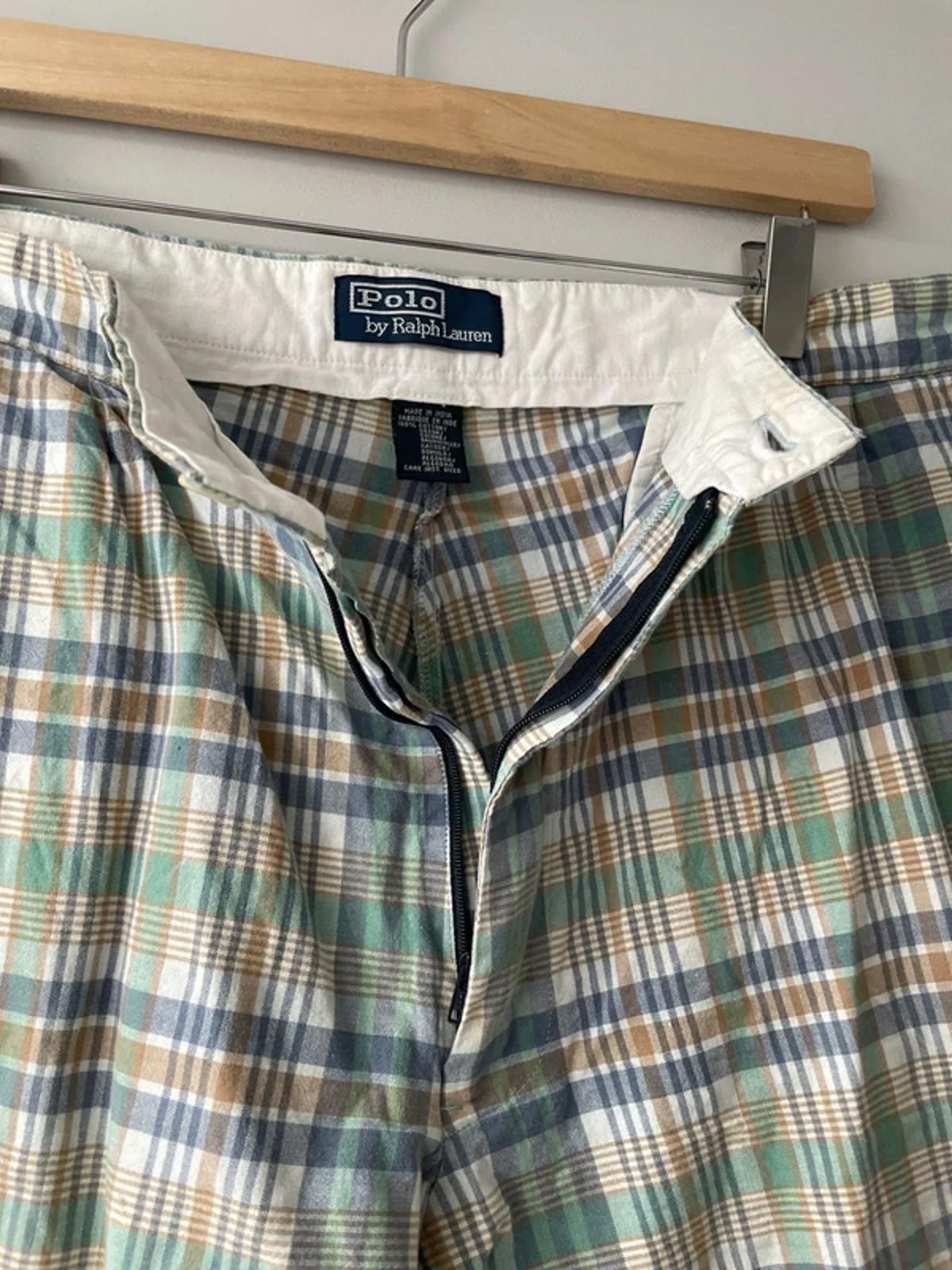 Men’s Ralph Lauren Check Shorts in Green/Blue - W34/L9 - 3144