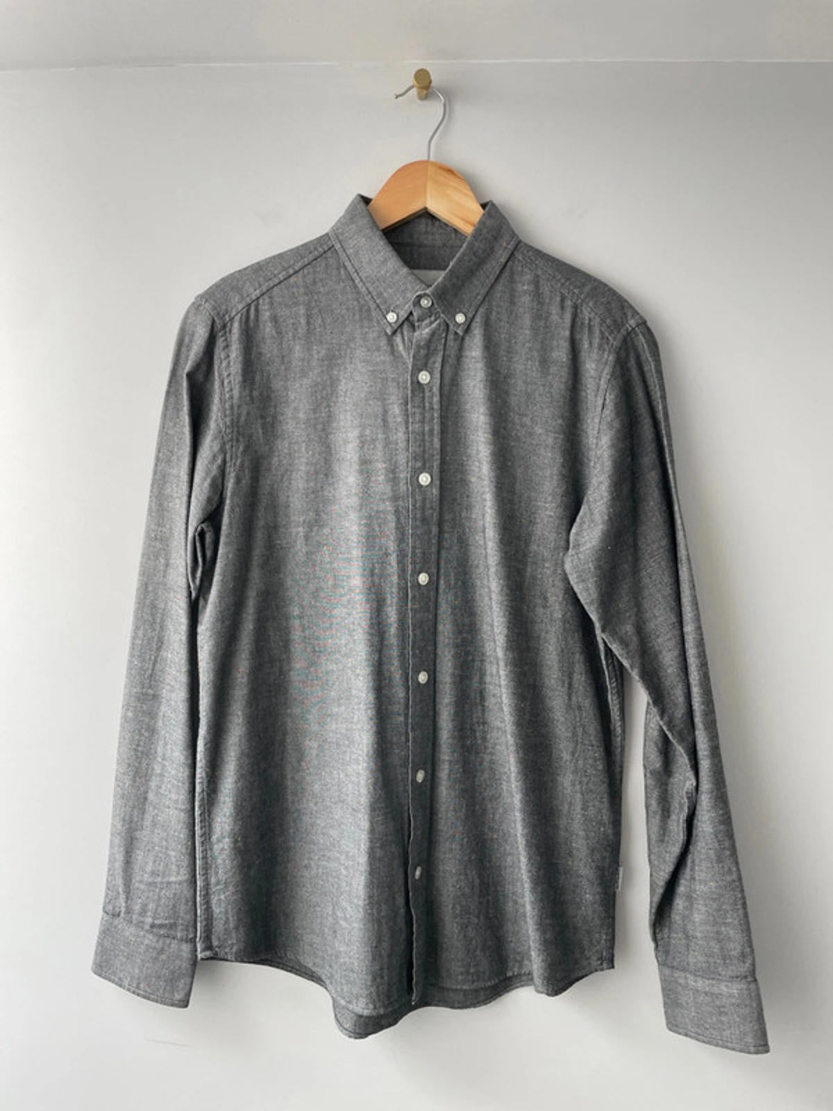 Mens Carhartt Kyoto Long Sleeve Button Down Chambray Shirt In Grey - Small - 1546