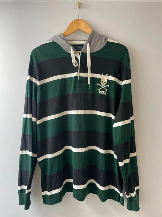 Men’s Ralph Lauren Hooded Rugby Shirt Top - XLarge - 0842