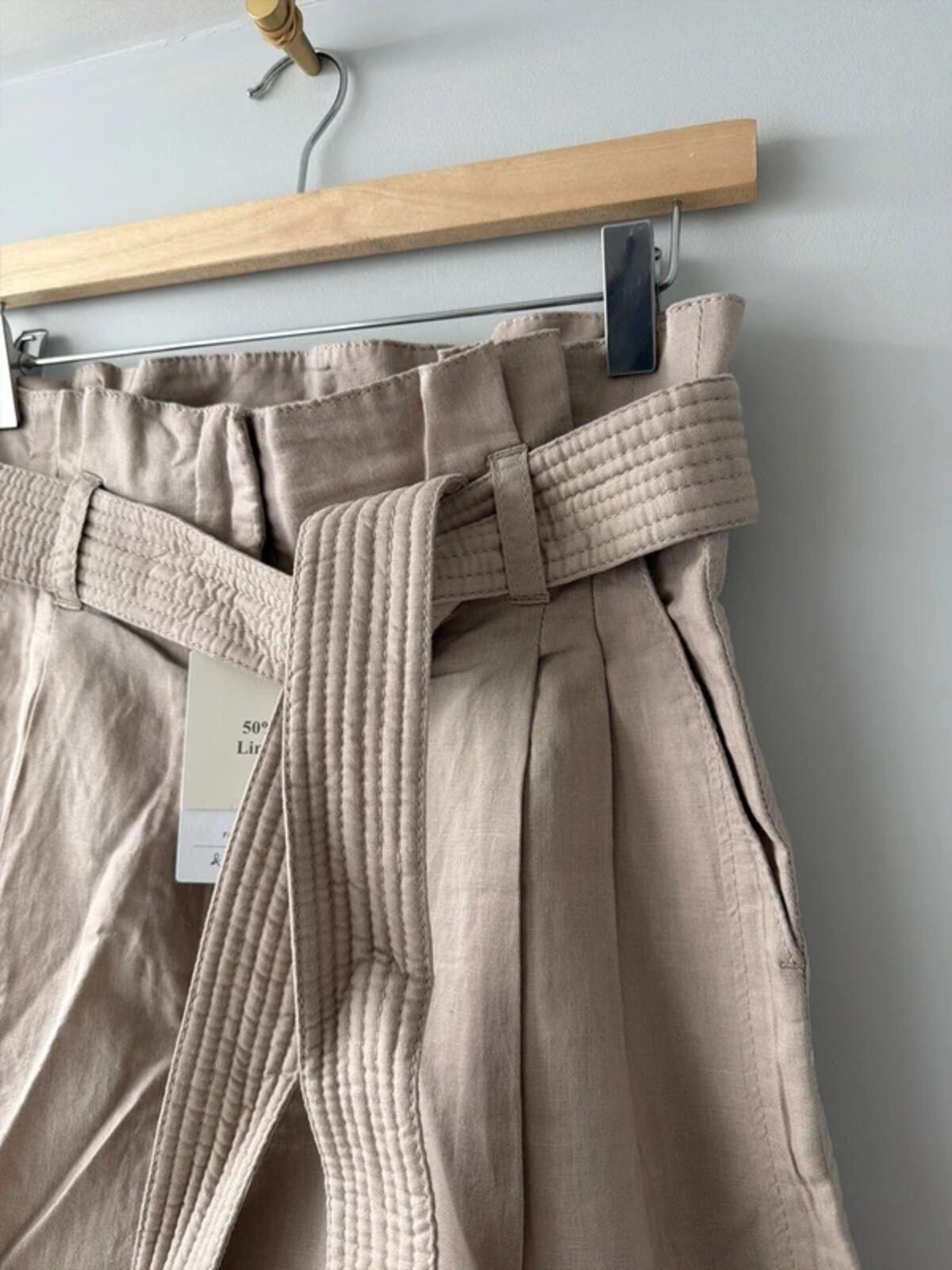 Women’s & Other Stories linen tie front paperbag style shorts - Uk6 - 3444