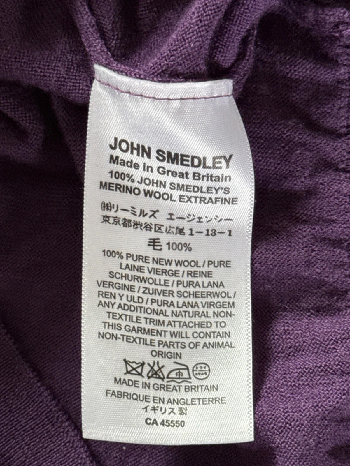 Men’s John Smedley Merino Wool Crew Neck Jumper Made In England - XLarge - 0743