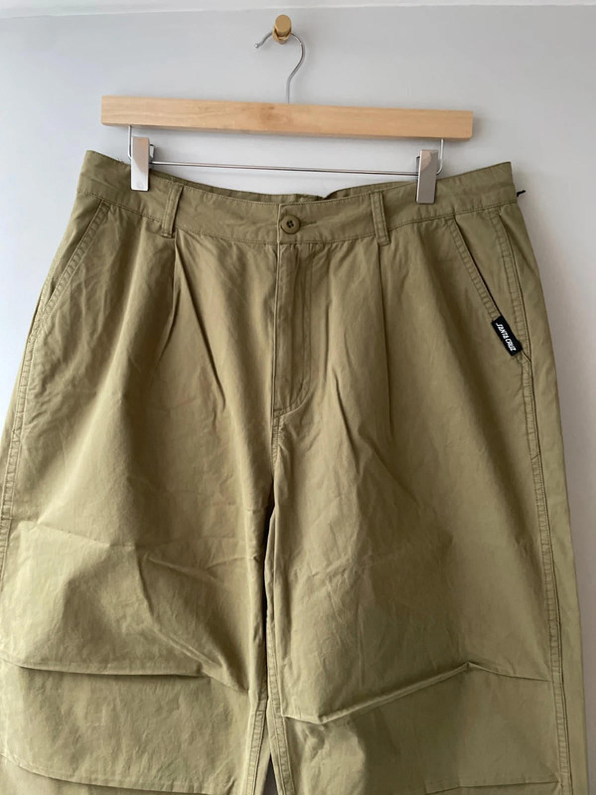 Men’s Santa Cruz Wide Leg Baggy Fit Flight Pants in Khaki - W32/L29 - 2763