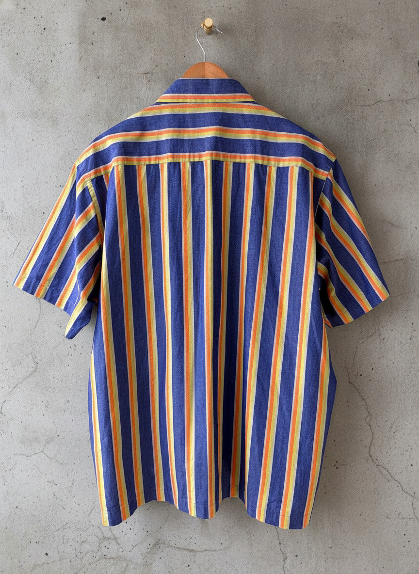 Mens Nicole Miller New York Oversized Fit Short Sleeve Striped Shirt - XLarge - 3609