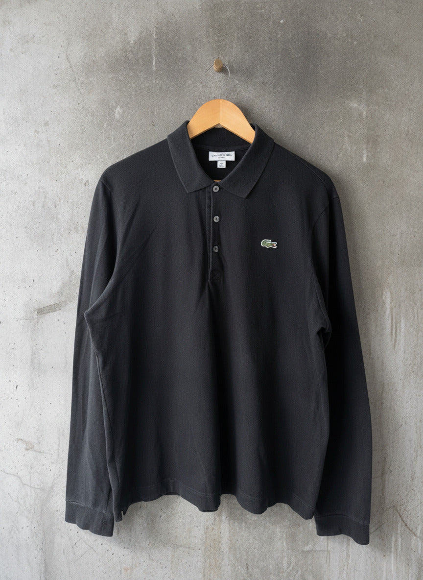 Men’s Lacoste Long Sleeve Slim Fit Polo Top In Black - Xlarge - 3460