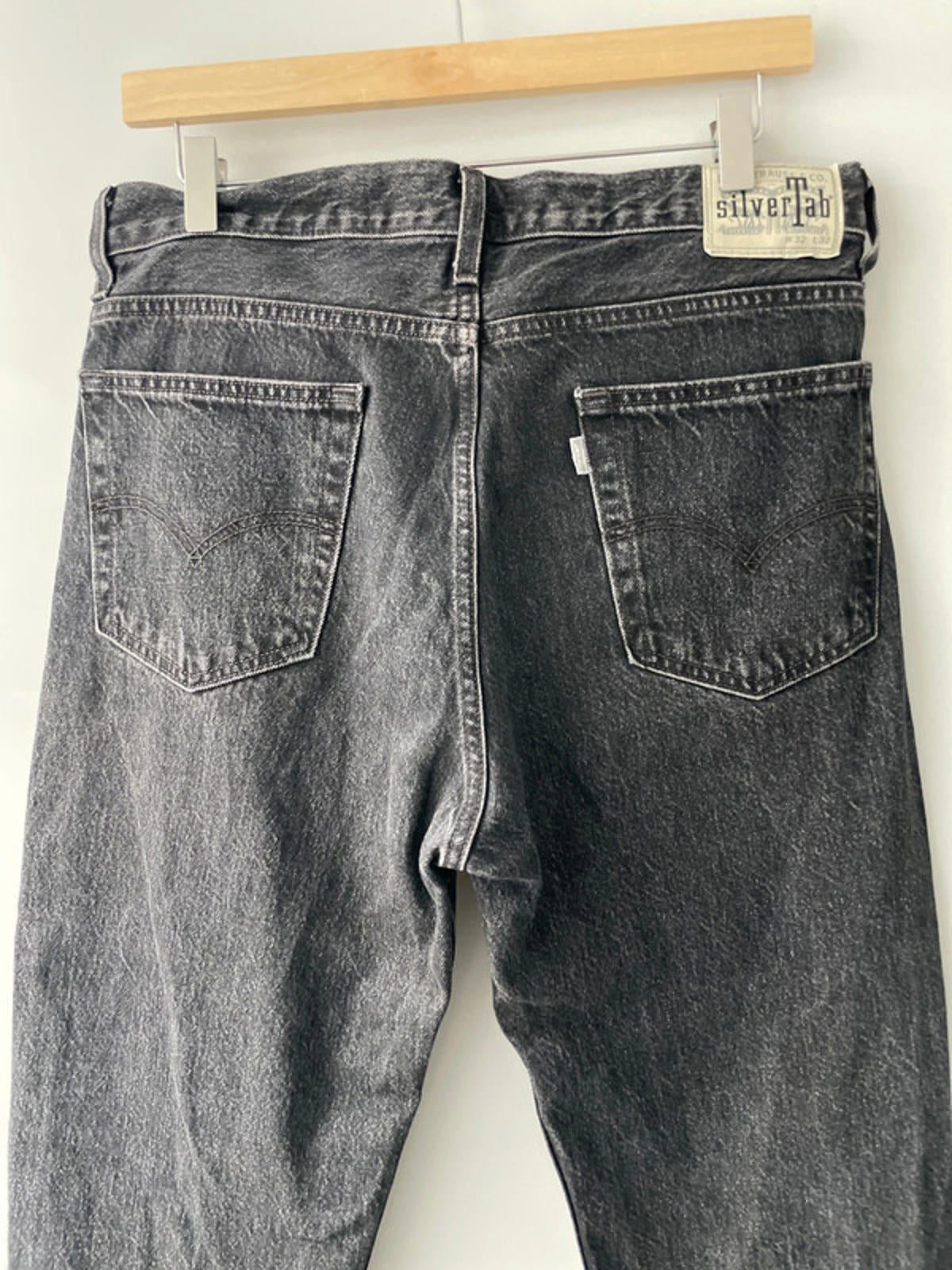 Men’s Levi’s Limited Edition Silver Tab Straight Fit Washed Jeans In Black - W32/L32 - 2528