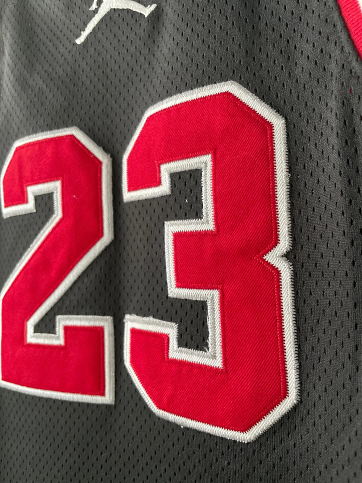 Vintage Jordan 23 Jumpman Jersey with DNA Logo In Red/Black - Medium - 2281