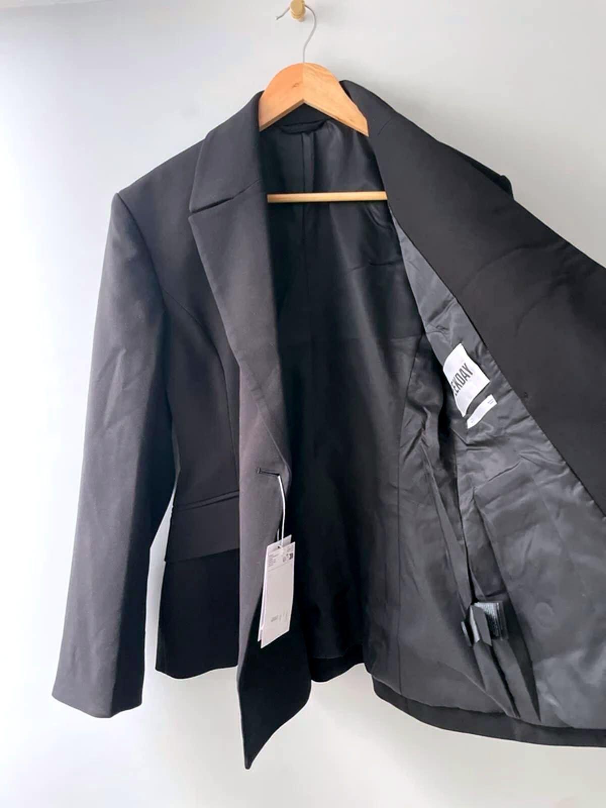 Women’s Weekday Double Breasted Blazer Jacket in Black - Small - 2983