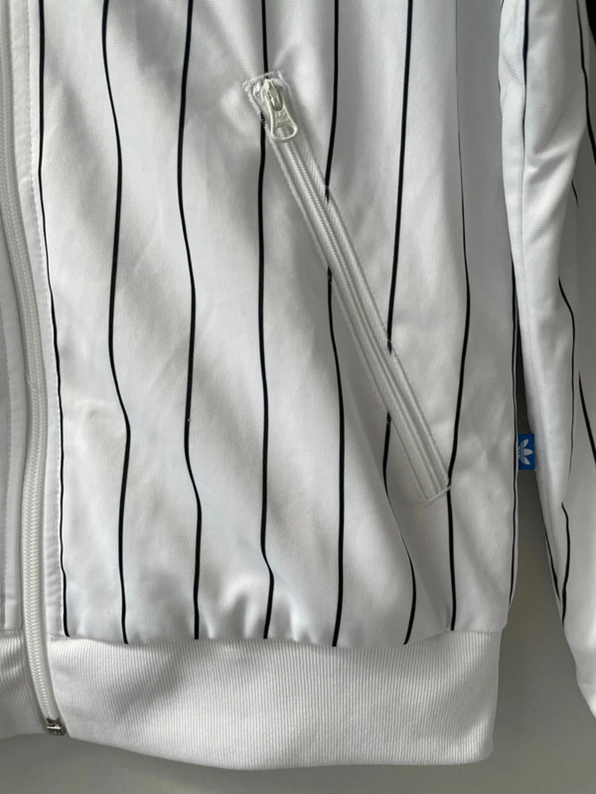 Women’s Adidas Premium Stripped Track Jacket in Black/White - UK6 - 2511