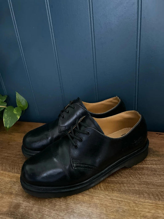 Women’s Dr Martens 1461 Premium Leather Chunky Sole Shoes In Black - UK 5 - 2303