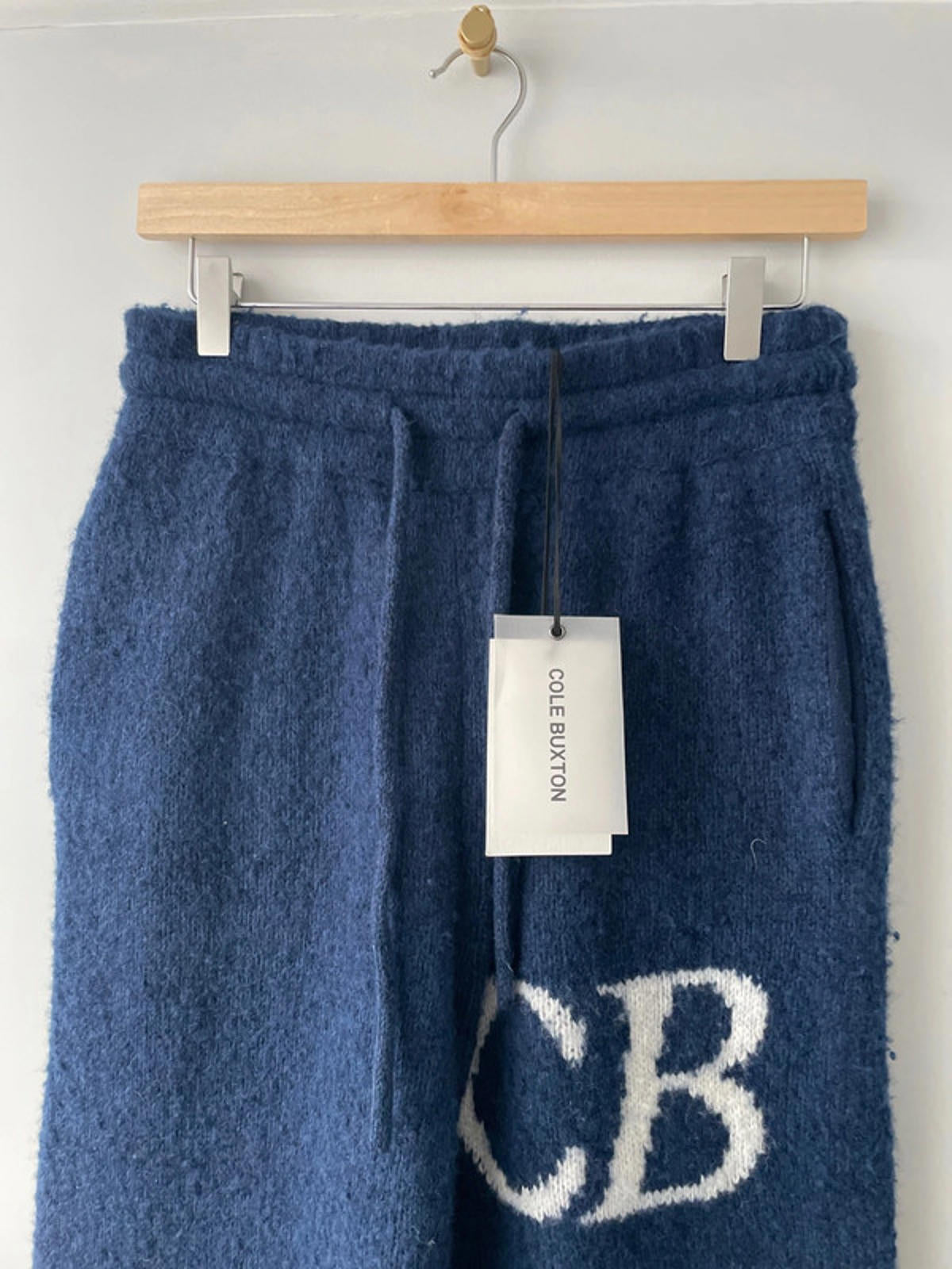 Men’s Cole Buxton Logo Knit Relaxed Fit Wool blend Trouser In Navy - Medium - 2523