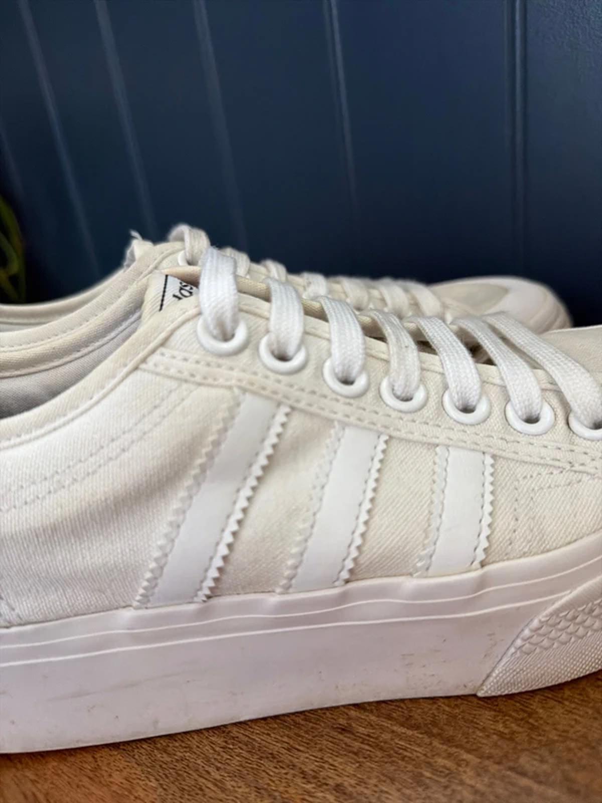 Women’s Adidas Nizza Chunky Sole Trainers In White - Uk6.5 - 3286