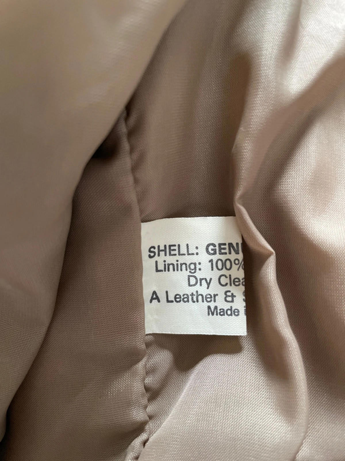 Women’s Premium Leather Vintage Jacket Coat With Belt In Beige - Small - 2426