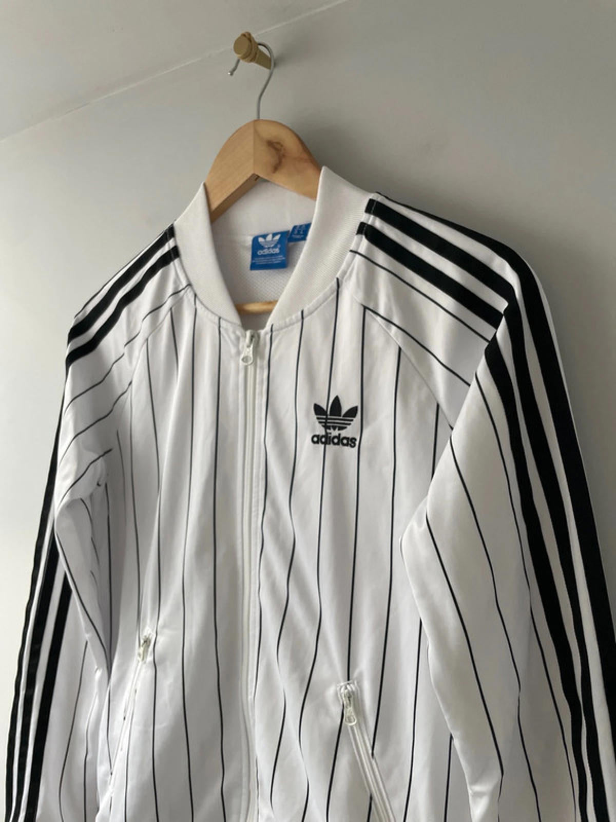 Women’s Adidas Premium Stripped Track Jacket in Black/White - UK6 - 2511