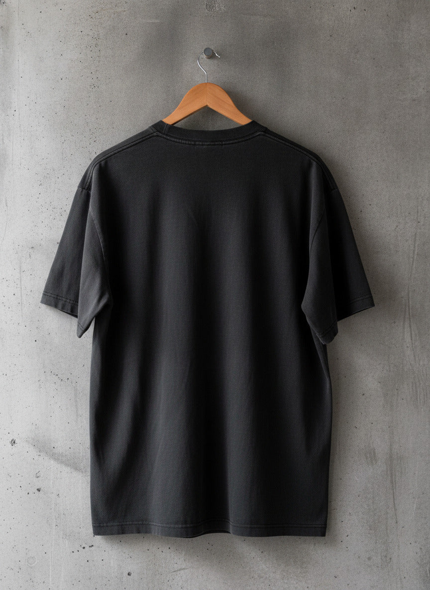 Men’s XLarge Oversized Fit Crew Neck T-Shirt In Black - Medium - 2649
