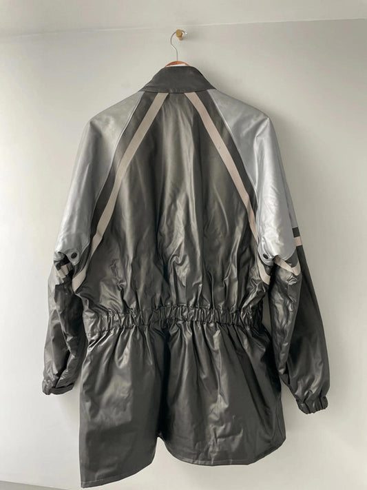 Men’s Belstaff Vintage Rare Stormshield Waterproof Motorcycle Jacket in Grey - Large - 2273