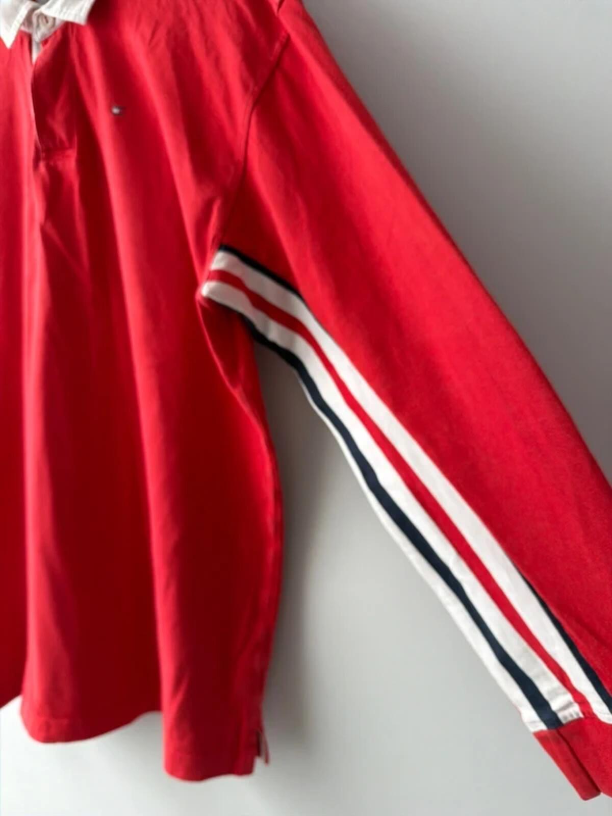 Men’s Tommy Hilfiger classic rugby polo top in red  - xlarge - 3469