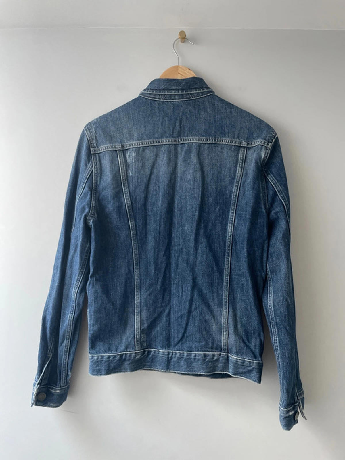 Women’s Allsaints Denim Trucker Jacket Coat With Washed Effect - Small - 2111