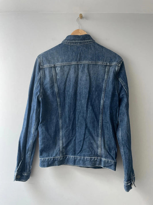 Women’s Allsaints Denim Trucker Jacket Coat With Washed Effect - Small - 2111