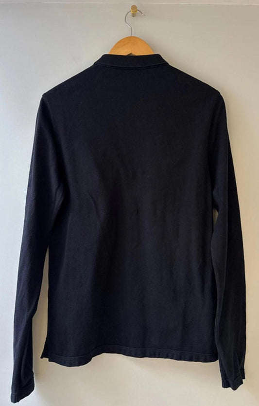 Men’s Allsaints Long Sleeve Polo Top In Black - Medium - 0222