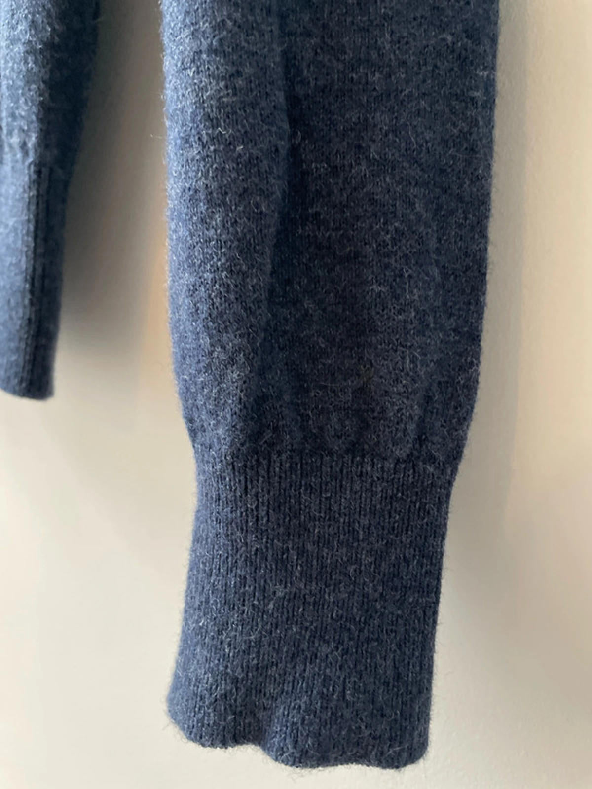 Men’s Reiss Premium Wool Long Sleeve Knitted Polo Top In Navy - Small - 2536