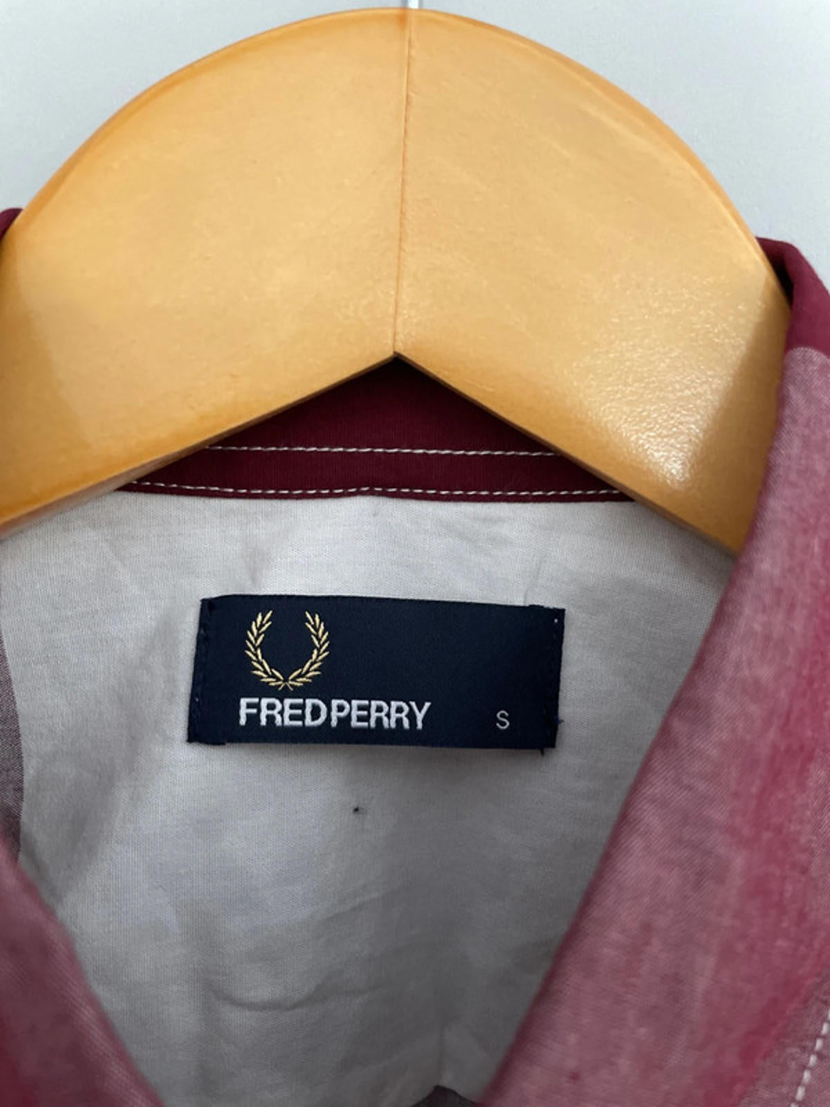 Men’s Fred Perry Check Shirt With Button Down Collar In Burgundy - Small - 1878