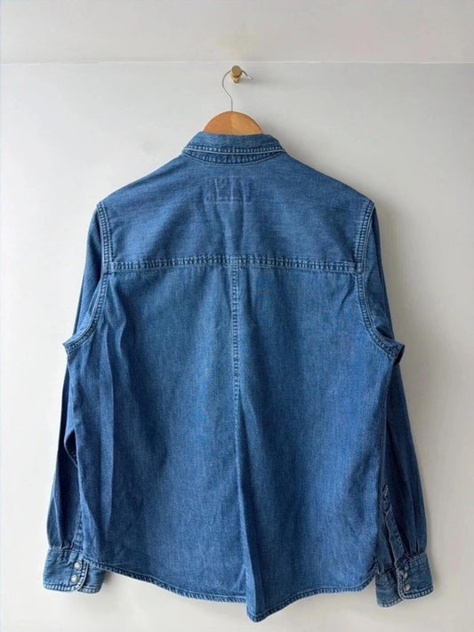 Women’s Harley Davidson Vintage Oversized Fit Denim Shirt In Navy - Large - 3380