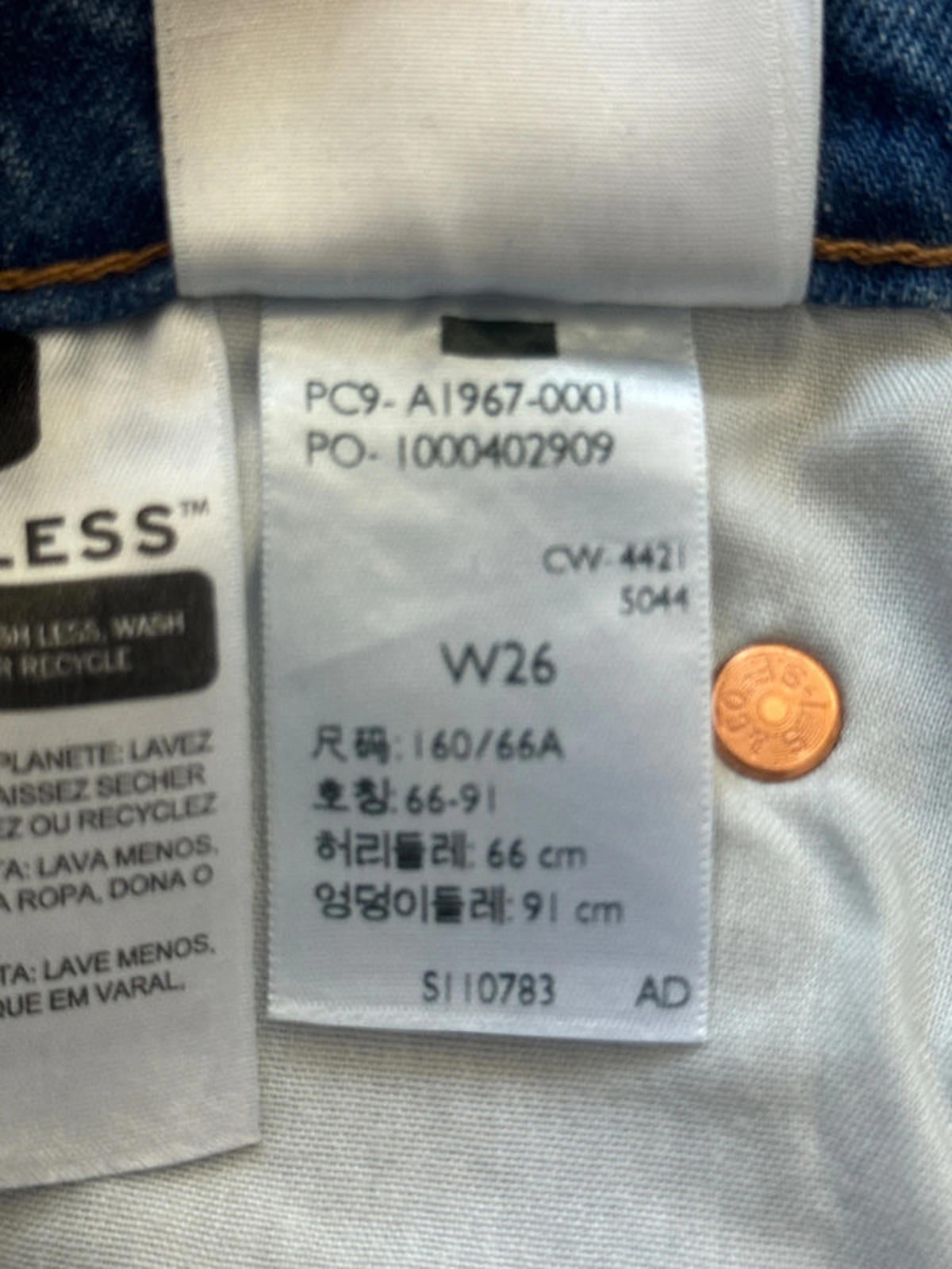 Women’s Levi’s Ribcage Crop Bootcut High Waisted Jeans In Navy - W26 / L27 -1311