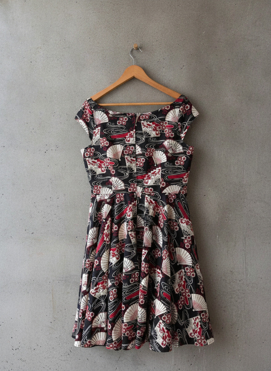 Women’s Hell Bunny Shell Print Retro Style Dress - UK16 - 3379