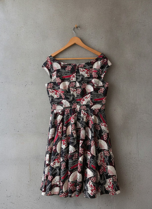 Women’s Hell Bunny Shell Print Retro Style Dress - UK16 - 3379
