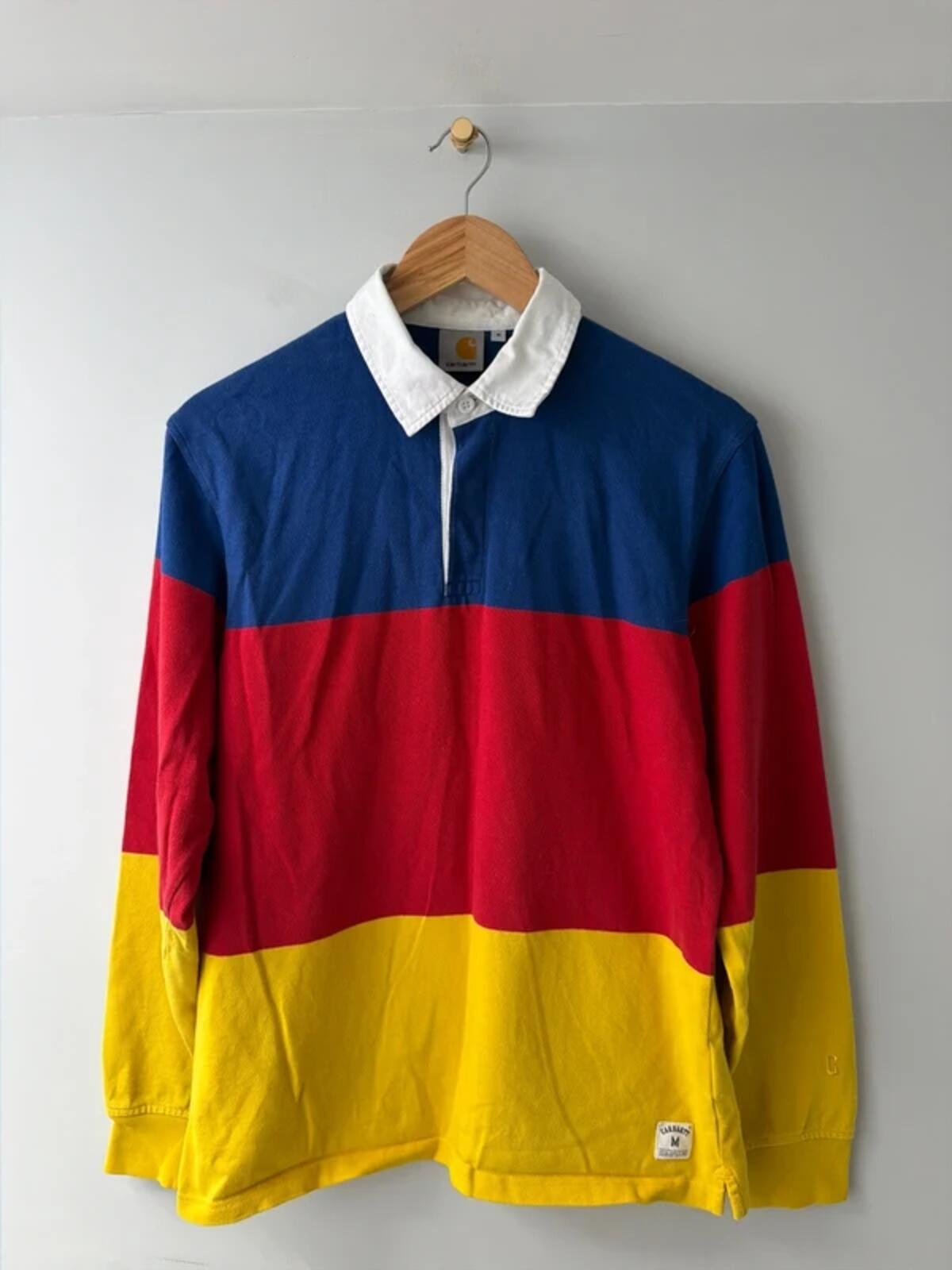 Men’s Carhartt Stripped Long Sleeve Rugby Polo Top - Medium - 3314