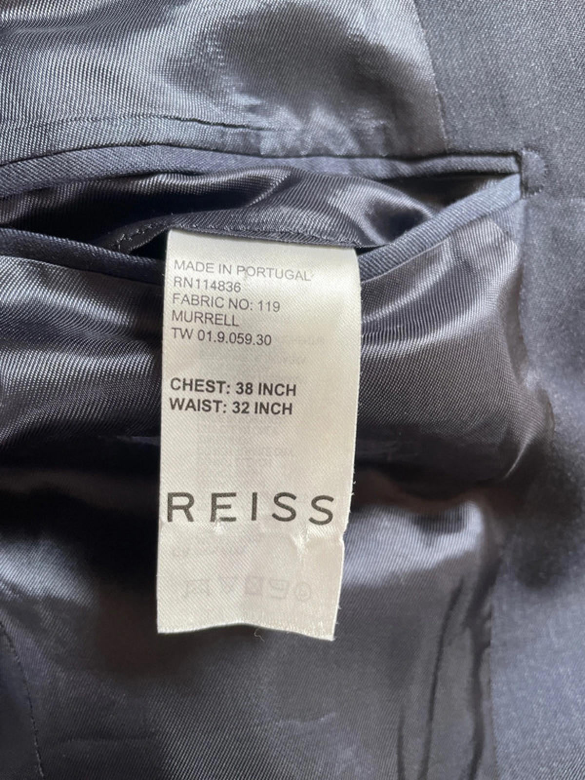 Men’s Reiss Premium Wool Double Button Blazer Jacket In Navy - Medium - 1564