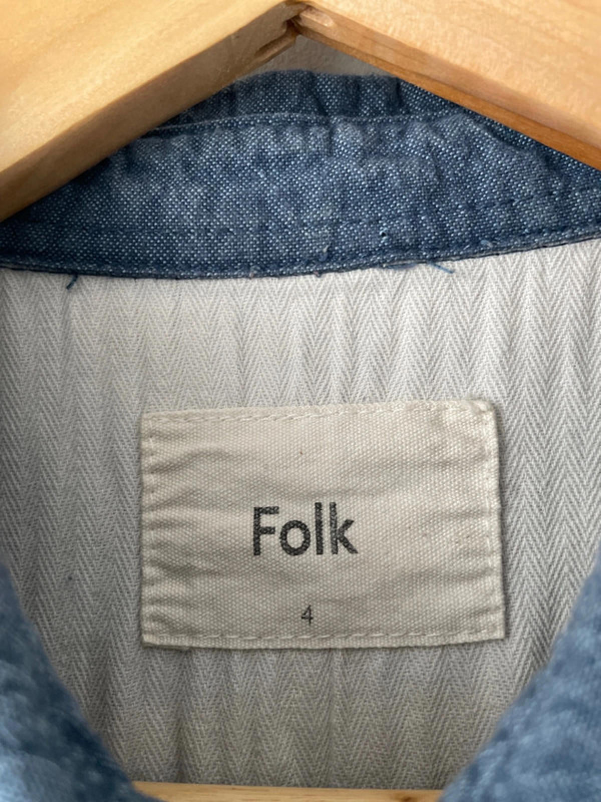 Men’s Folk Relaxed Fit Long Sleeve Chambray Shirt - Large - 2234