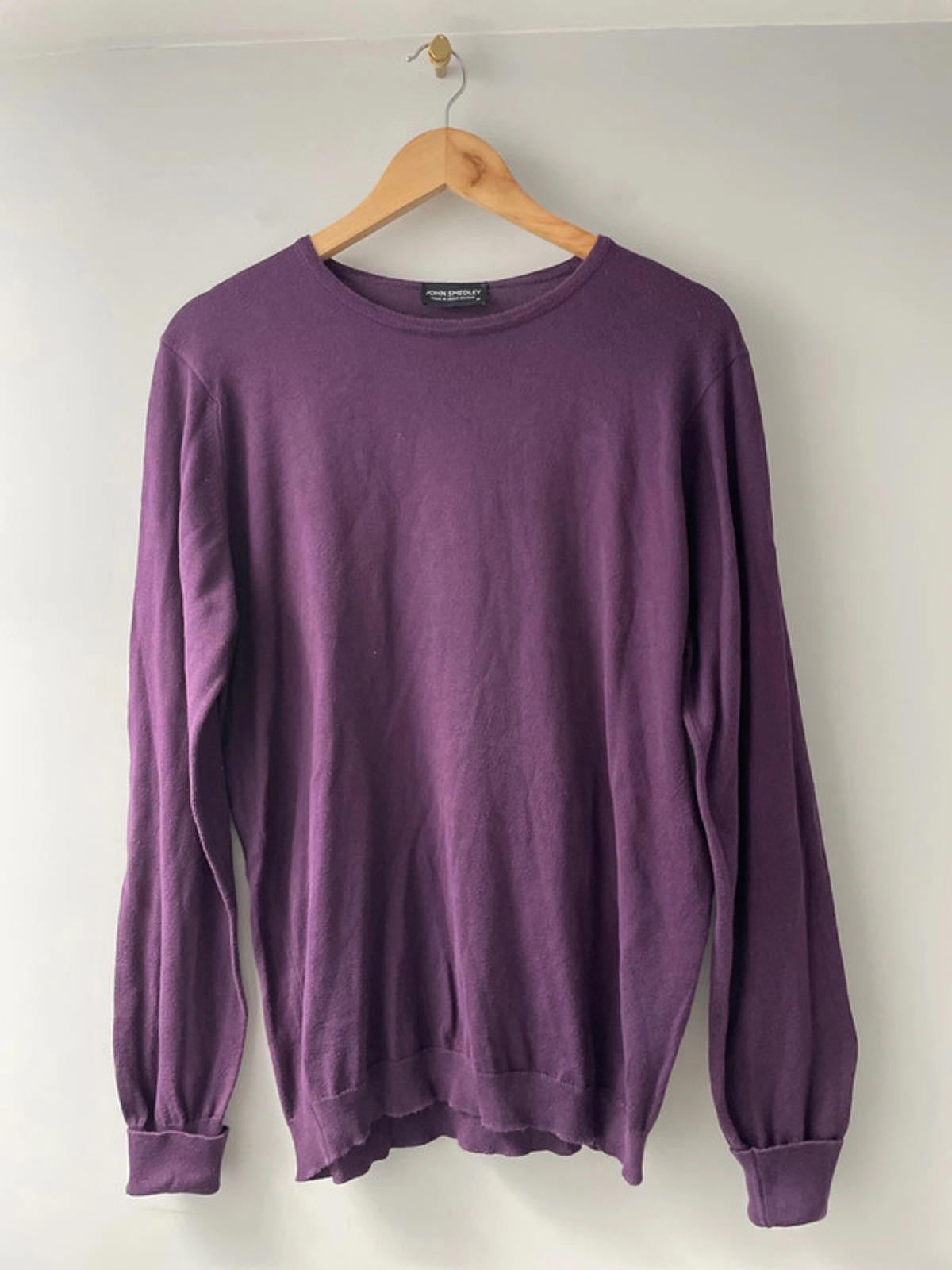 Men’s John Smedley Long Sleeve Crew Neck Jumper In Purple - Medium - 2516