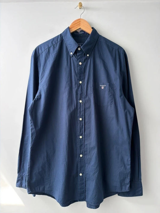 Men’s Gant regular fit long sleeve oxford shirt in navy - xlarge - 3399