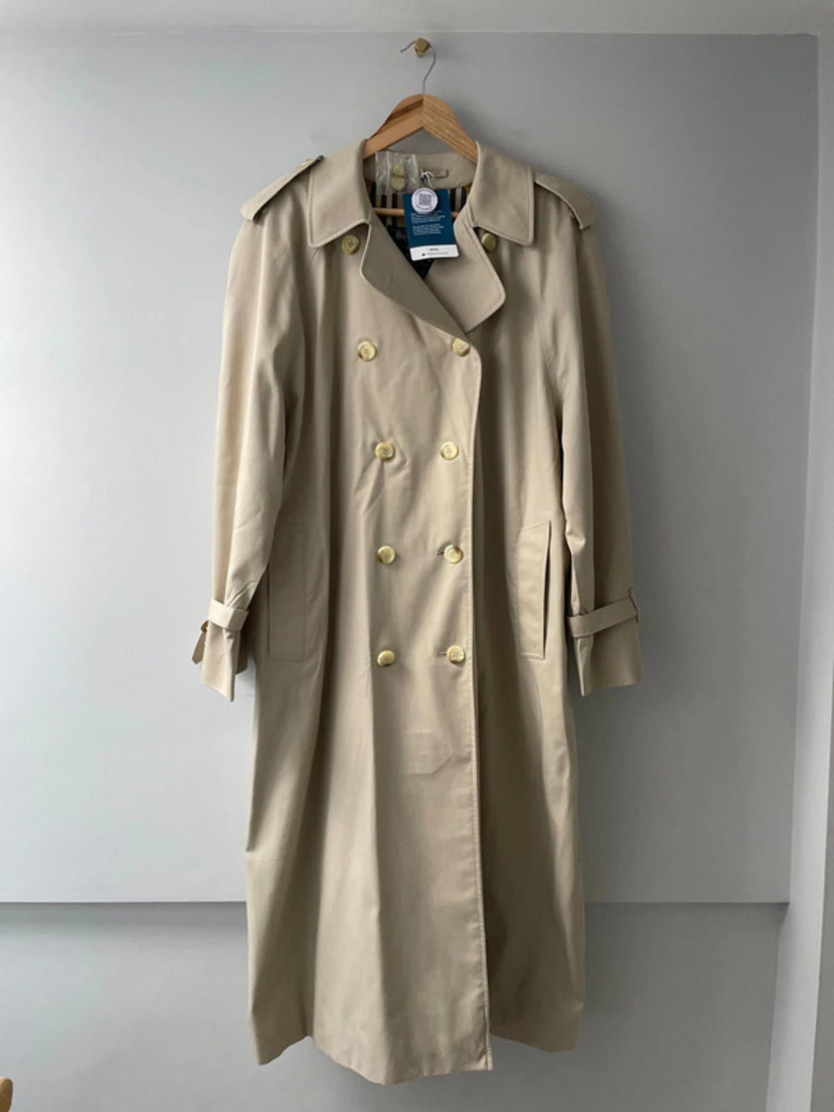 Women's Burberry Longline Mac Trench Coat In Beige - Xlarge - 2468