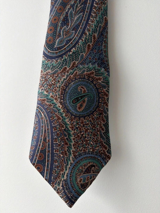 100% Premium Silk Tie With Paisley Design - 3334
