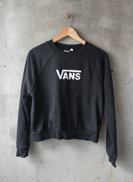 Women’s Vans Oversized Fit Crew Neck jumper Sweatshirt In Black - Small - 2230