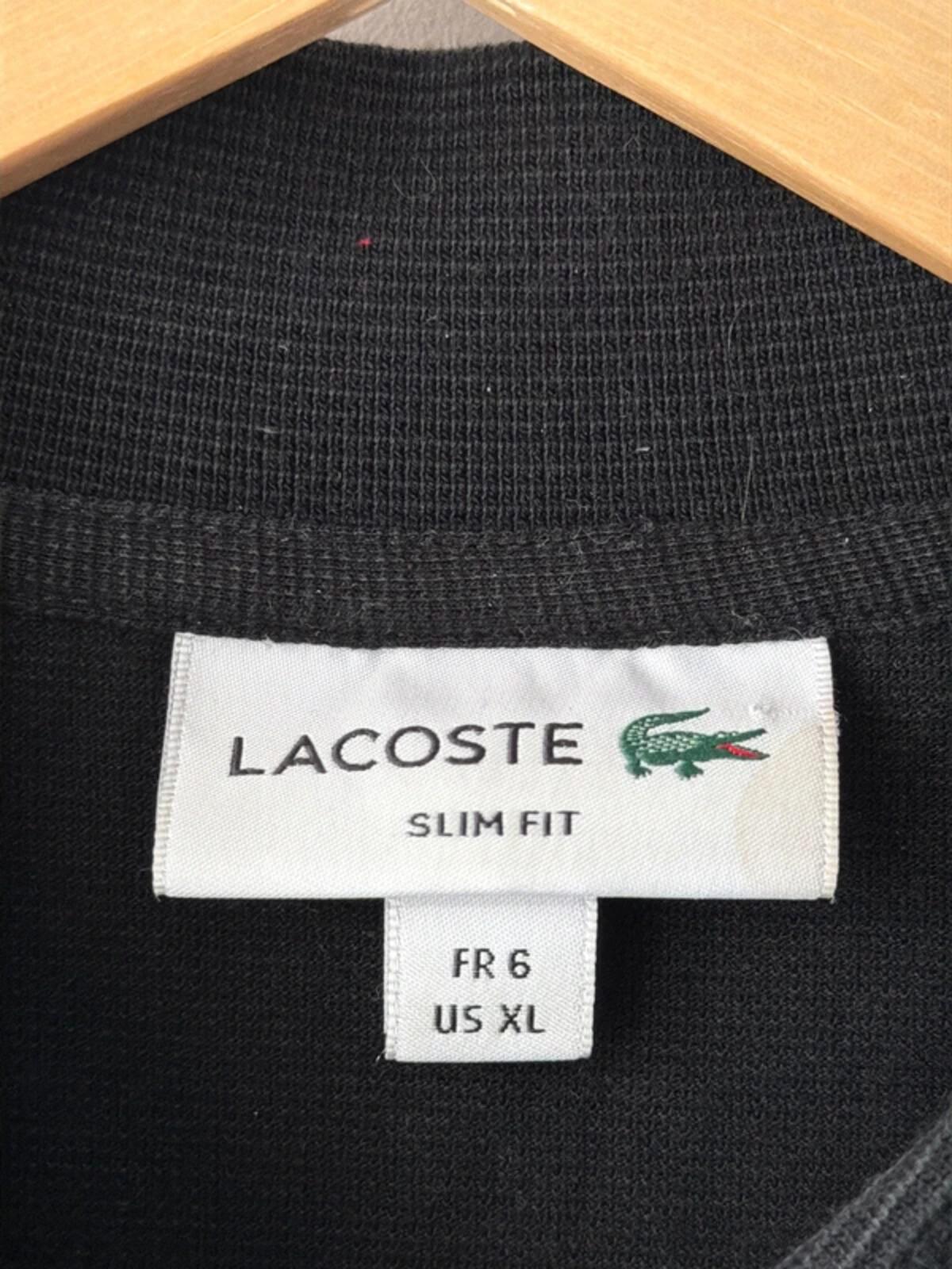 Men’s Lacoste Long Sleeve Slim Fit Polo Top In Black - Xlarge - 3460