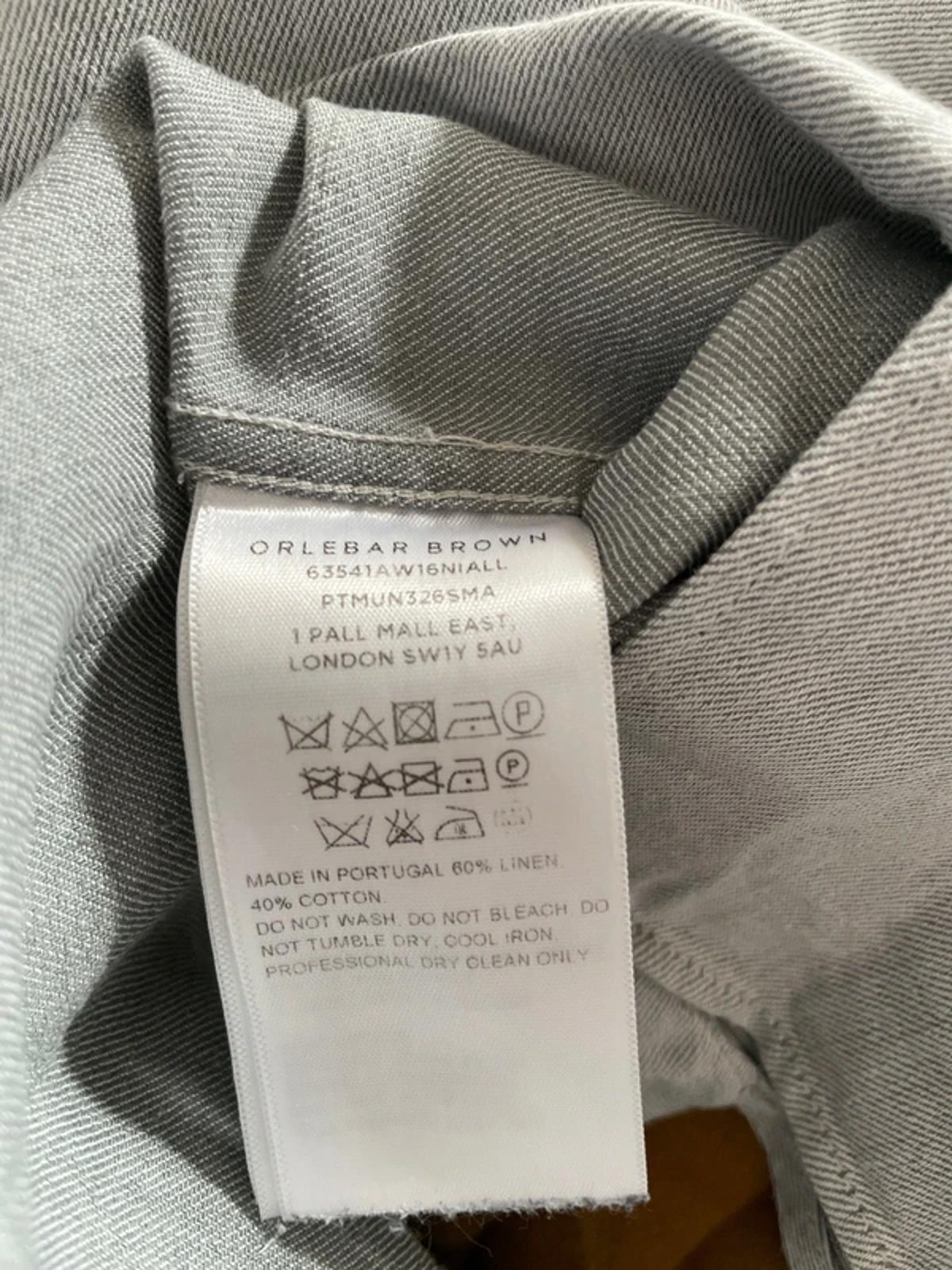 Men’s Orlebar Brown Premium Tailored Fit Long Sleeve Shirt in Grey - Medium - 2927