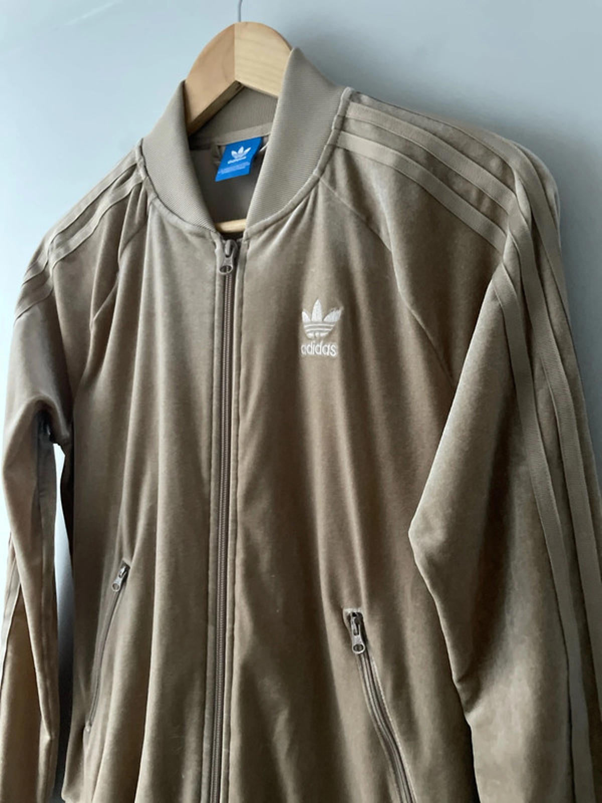 Women’s Adidas Adicolor Limited Edition Firebird Track Jacket In Beige Velour - UK8 - 2522
