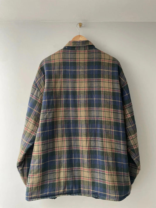 Men’s Dickies Relaxed Padded Flannel Check Work Shirt In Navy/Brown - XLarge - 2379