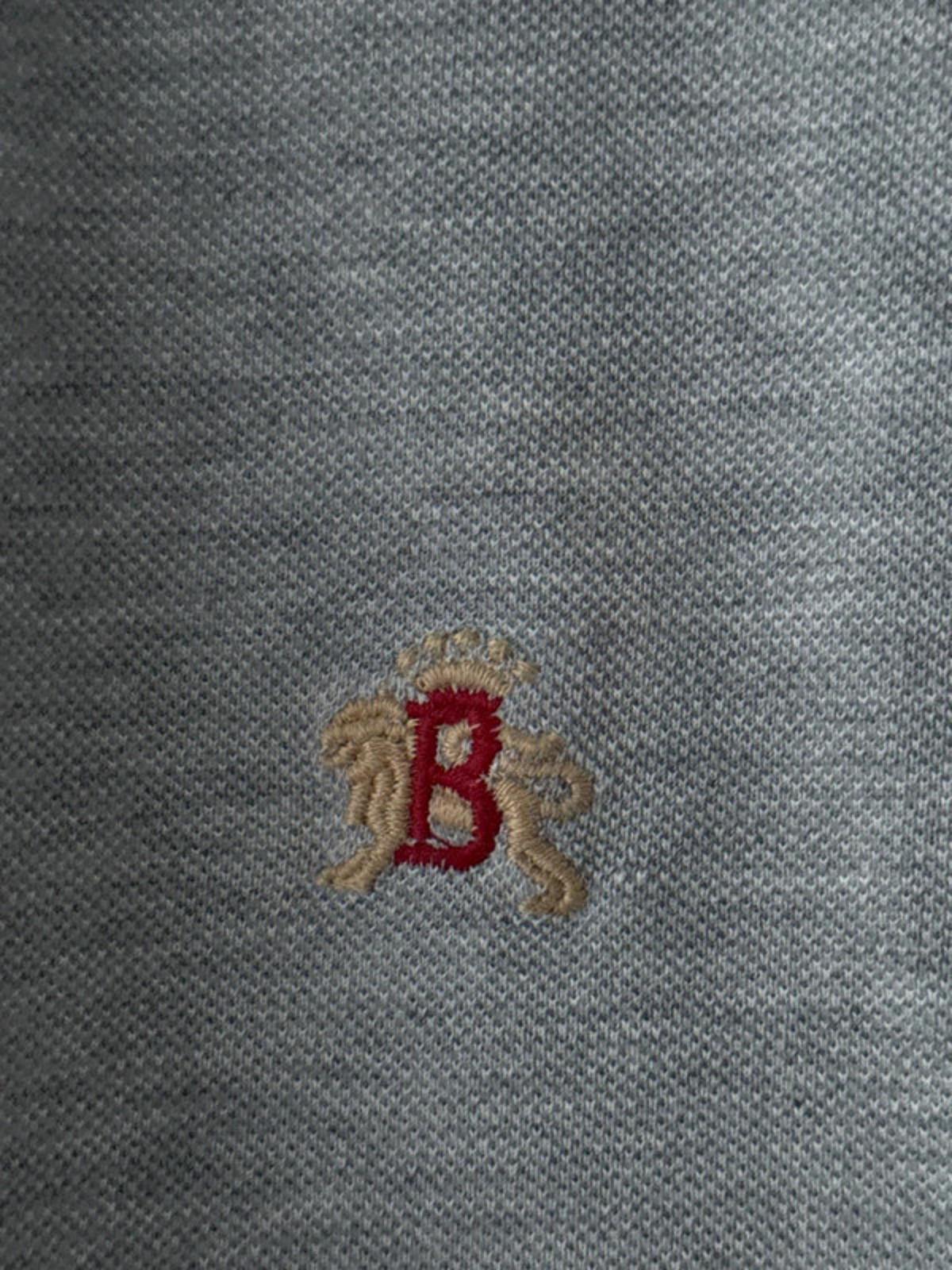 Men’s Baracuta Classic Polo Top With Dutton Down Collar In Grey - large - 0293