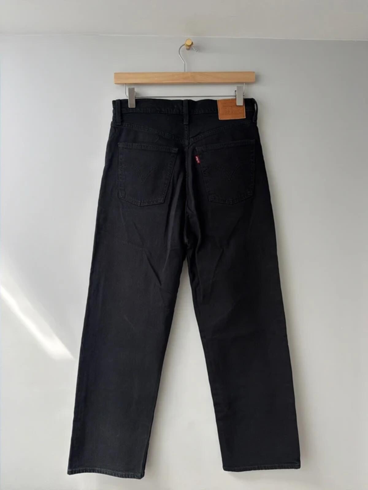Women’s Levi’s High Waisted Ribcage Straight Fit Jeans In Black - W28/L27 - 3311