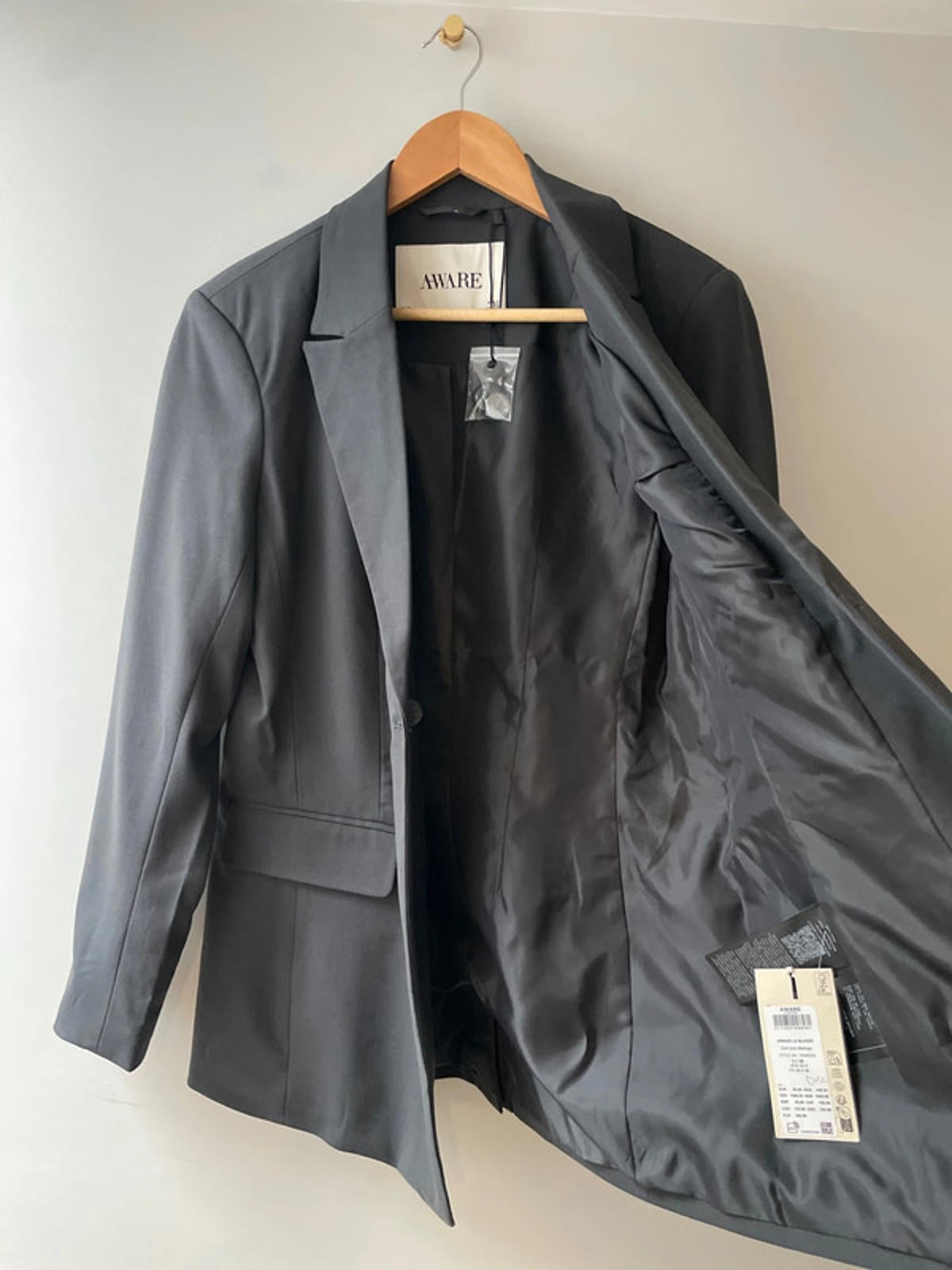 Women’s Aware Tailored Single Button Blazer In Dark Grey - UK10 - 2781