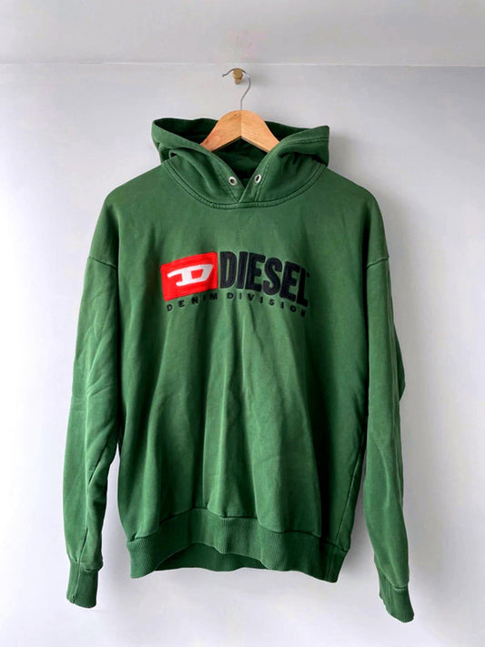 Men’s Diesel Embroidered Premium Logo Hoodie In Green - Small - 2140
