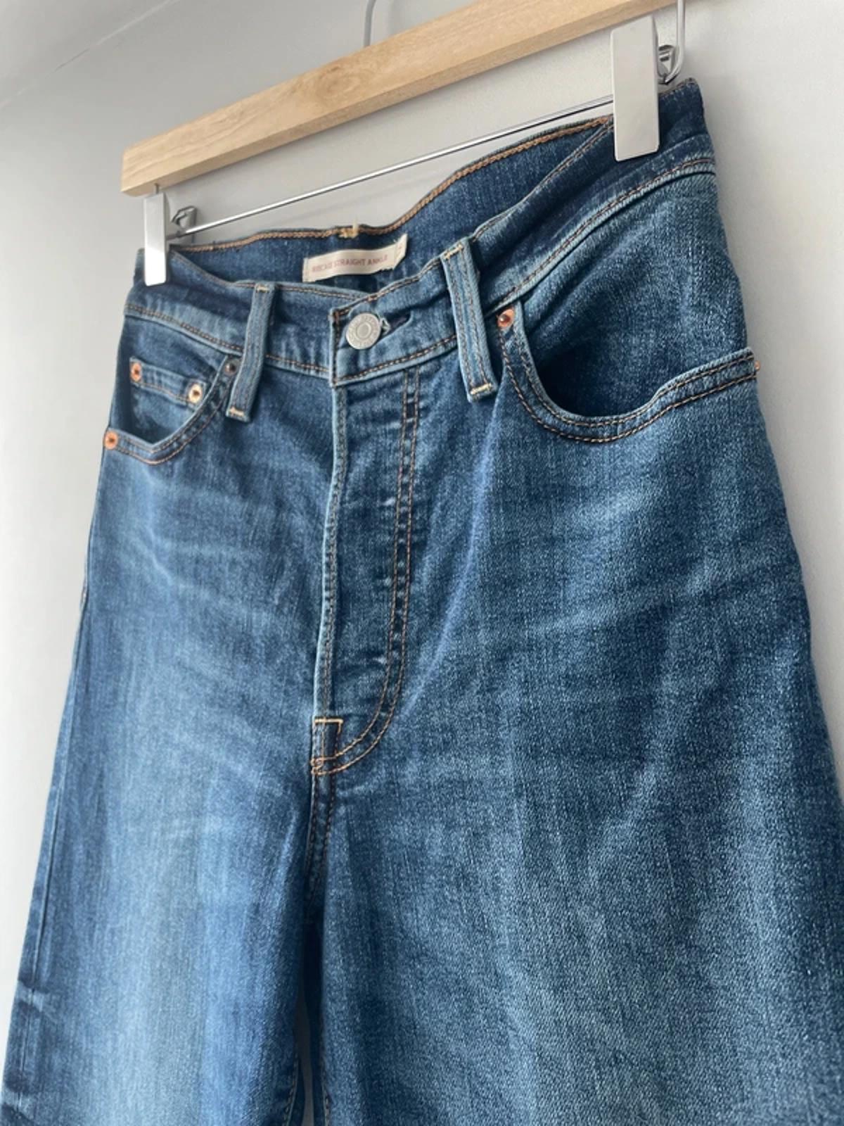 Women’s Levi’s High Waisted Ribcage Straight Fit Jeans In Navy - W25/L27 - 3020