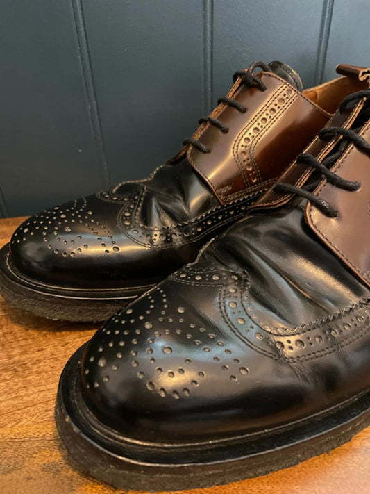 Men’s Ami Paris Hand Made Crape Sole Brogue Shoes In Brown/Black - UK10.5 -2726