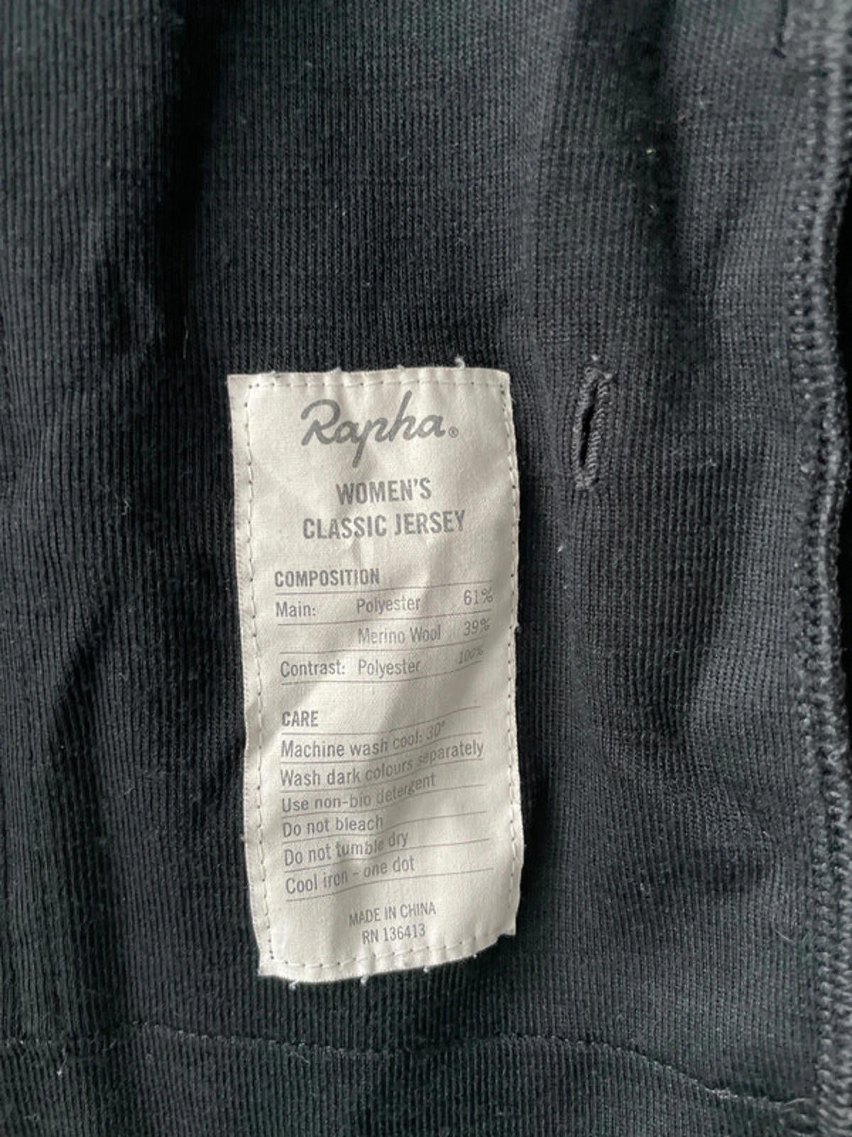 Women’s Rapha Merino Wool Classic Cycling Jersey Top In Black - XSmall - 2267